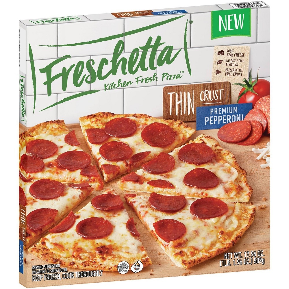 slide 5 of 5, Freschetta Thin Crust Pepperoni Pizza, 17.96 oz