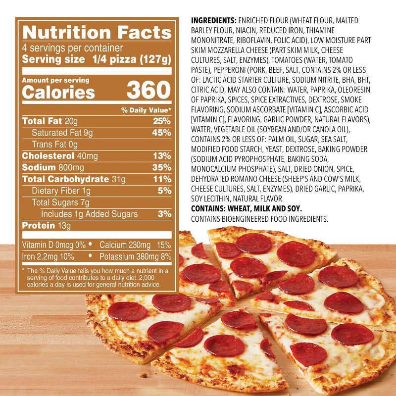 slide 3 of 8, Freschetta Pepperoni Thin Crust Frozen Pizza, 17.97 oz