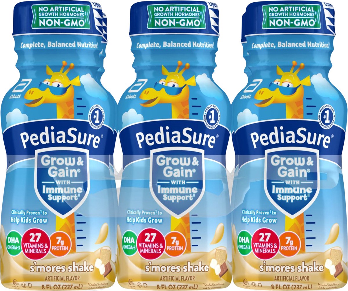 slide 8 of 9, PediaSure Grow & Gain S'mores Shake 6 - 8 fl oz Bottles, 6 ct; 8 fl oz