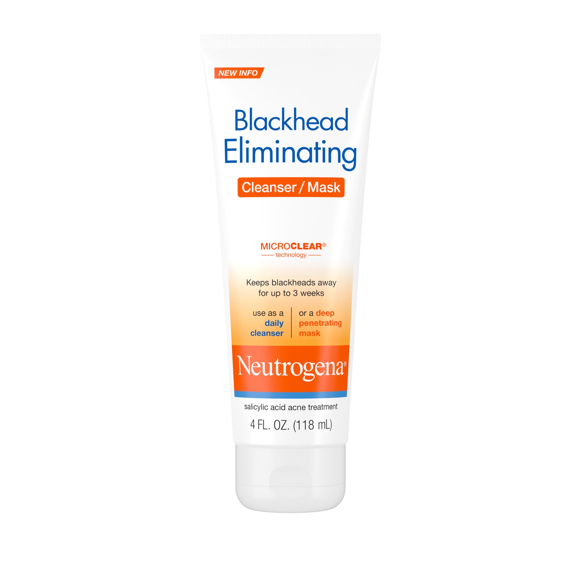 slide 1 of 5, Neutrogena Blackhead Eliminating Face Cleanser/Mask Treatment With Salicylic Acid, 4 Fl. Oz., 4 oz