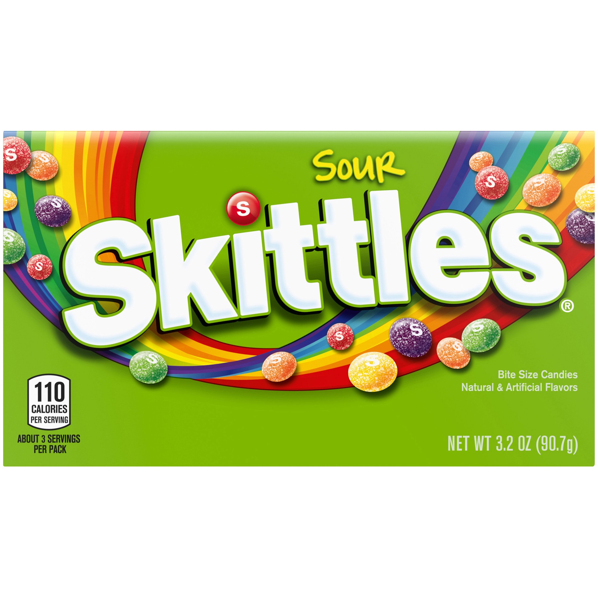 slide 1 of 9, Skittles Sour Fruity Candy Theater Box, 3.2 oz., 3.2 oz