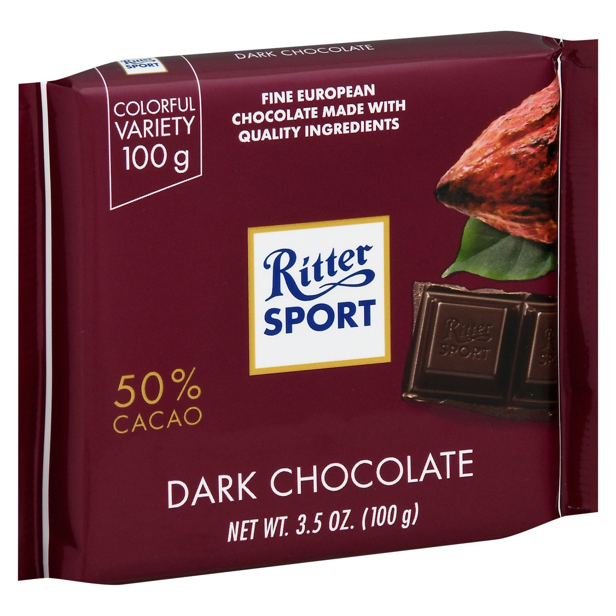 slide 2 of 12, Ritter Sport Ritter Extra Bitterswe Chocolate Bar, 3 oz