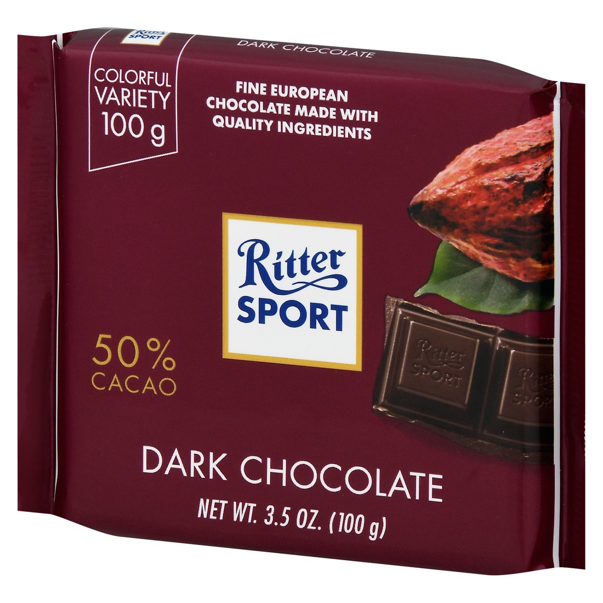 slide 3 of 12, Ritter Sport Ritter Extra Bitterswe Chocolate Bar, 3 oz