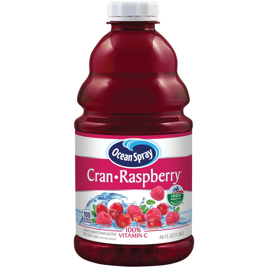slide 1 of 6, Ocean Spray Cranberry Apple Juice Drink Blended With 3 Other Juices - Cran Raspberry, 46 fl oz