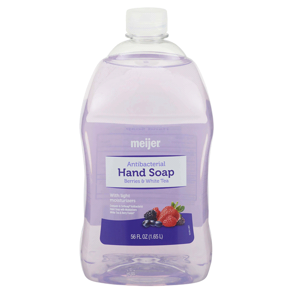 slide 1 of 1, Meijer Antibacterial Liquid Hand Soap Berries & White Tea, 56 fl oz