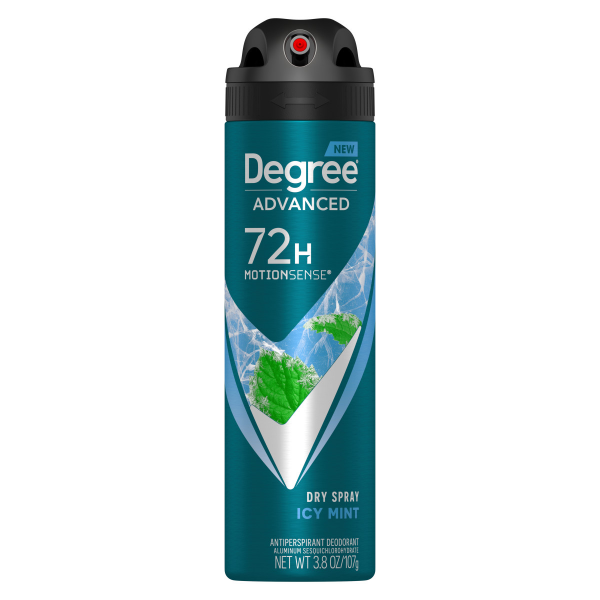 slide 16 of 16, Degree Men Advanced Antiperspirant Deodorant Dry Spray Icy Mint, 3.8 oz