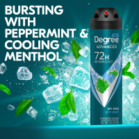 slide 3 of 16, Degree Men Advanced Antiperspirant Deodorant Dry Spray Icy Mint, 3.8 oz
