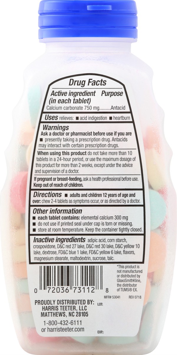 slide 9 of 12, Harris Teeter Antacid E/S Asst Fruit, 96 ct