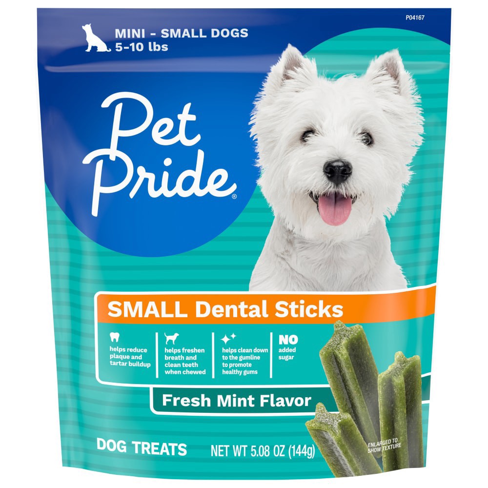 slide 2 of 2, Pet Pride Fresh Mint Flavor Small Dental Sticks Dog Treats, 5.08 oz
