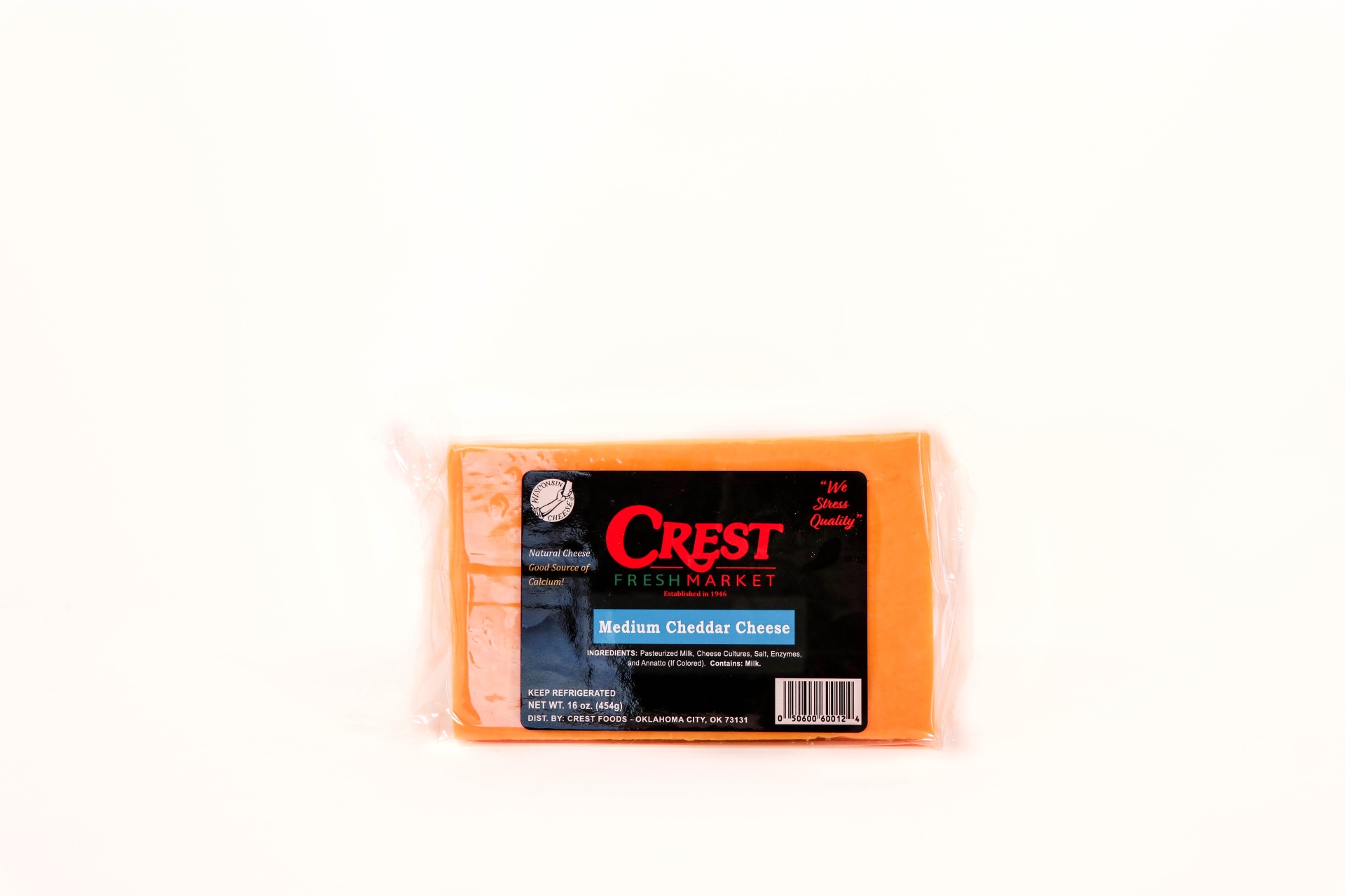 slide 1 of 1, Crest Foods Crest Medium Cheddar Chunk, 16 oz
