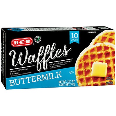 slide 1 of 1, H-E-B Classic Selections Buttermilk Waffles, 10 ct