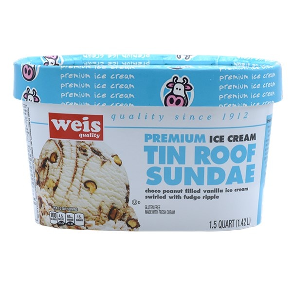 slide 1 of 1, Premium Tin Roof Sundae Ice Cream, 48 fl oz