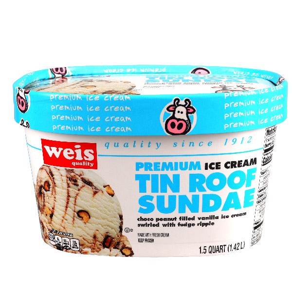 slide 1 of 1, Premium Tin Roof Sundae Ice Cream, 48 fl oz