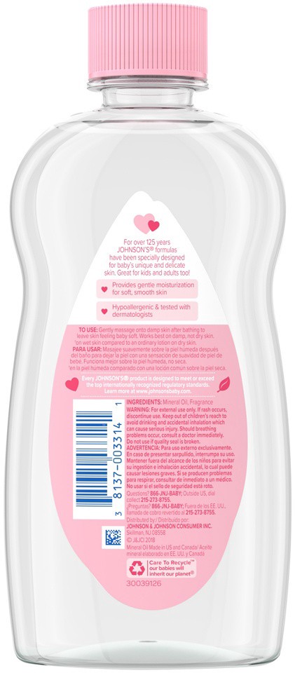 slide 2 of 6, Johnson's Baby Oil, Pure Mineral Oil, Original 14 fl. oz, 14 fl oz