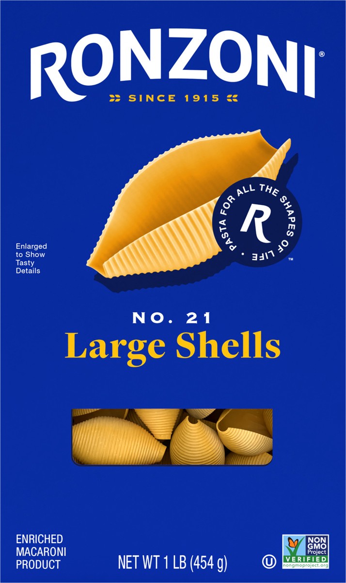 slide 6 of 9, Ronzoni Large Shells, 1 lb