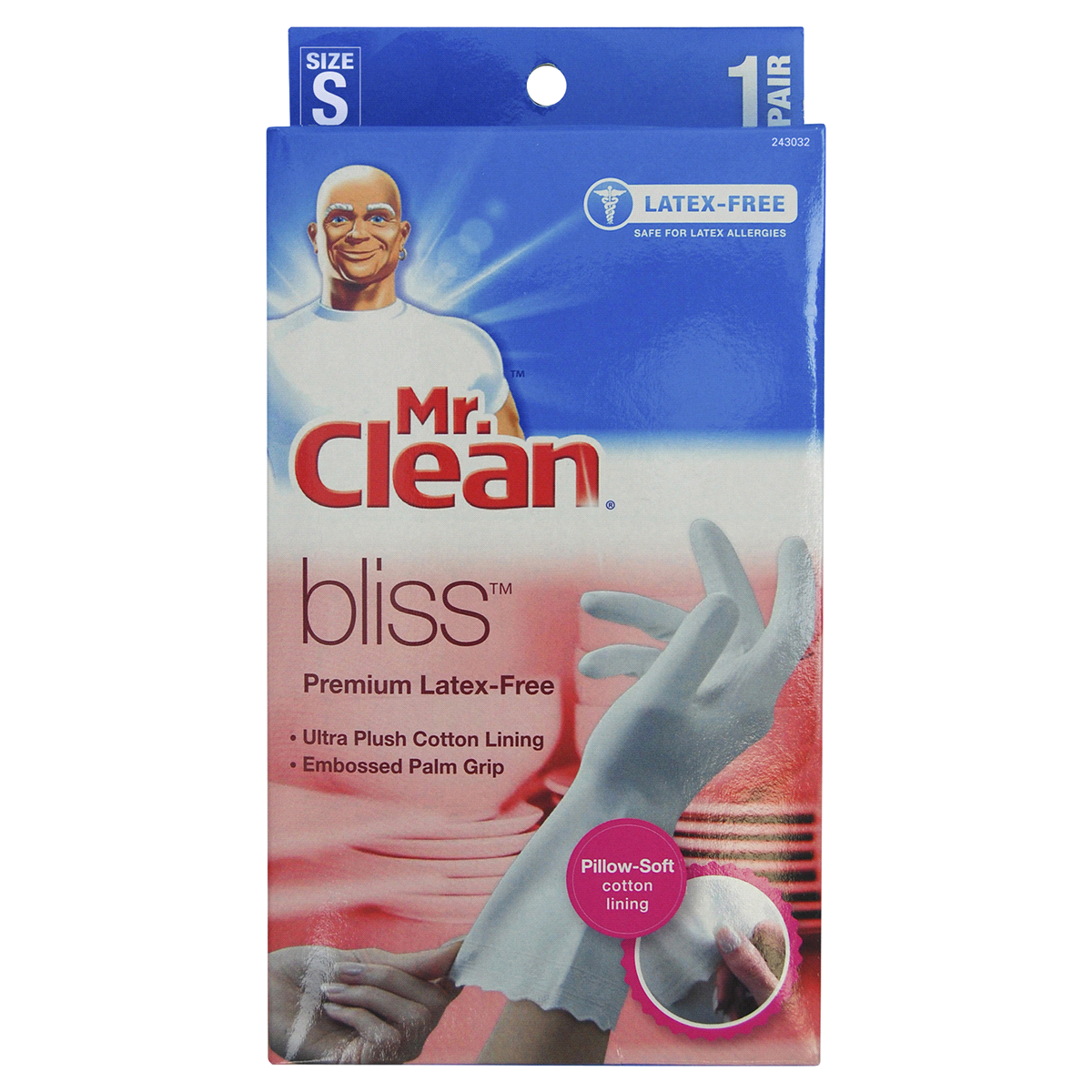 slide 1 of 1, Mr. Clean Bliss Premium Latex-Free Gloves Size S, 1 ct