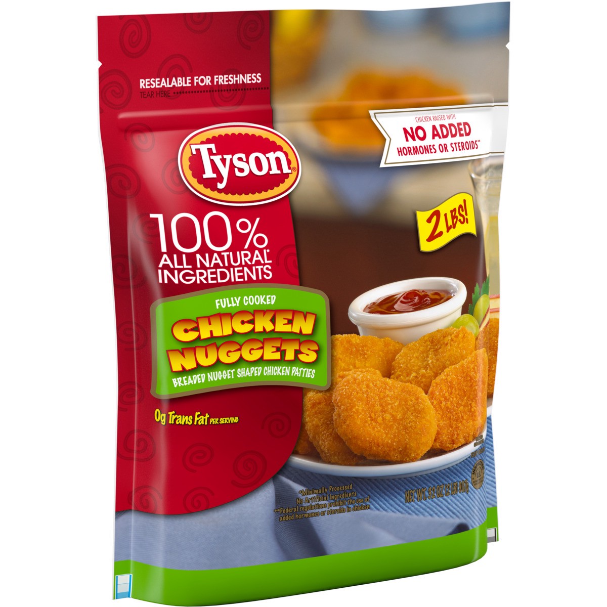 slide 3 of 6, Tyson Fully Cooked Chicken Nuggets, 32 oz. (Frozen), 907.18 g