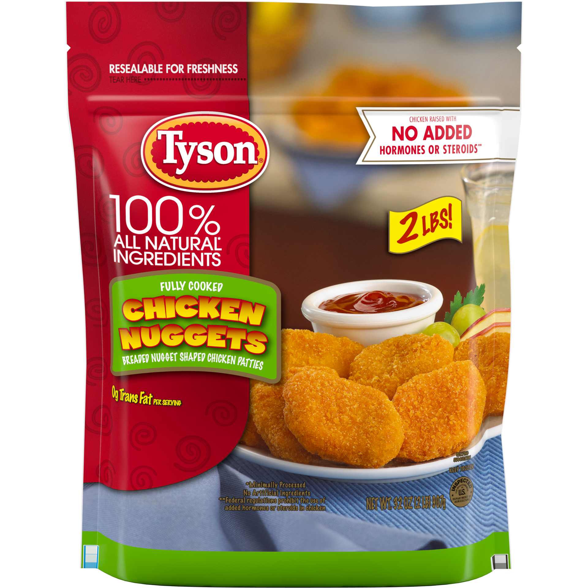 slide 1 of 6, Tyson Fully Cooked Chicken Nuggets, 32 oz. (Frozen), 907.18 g