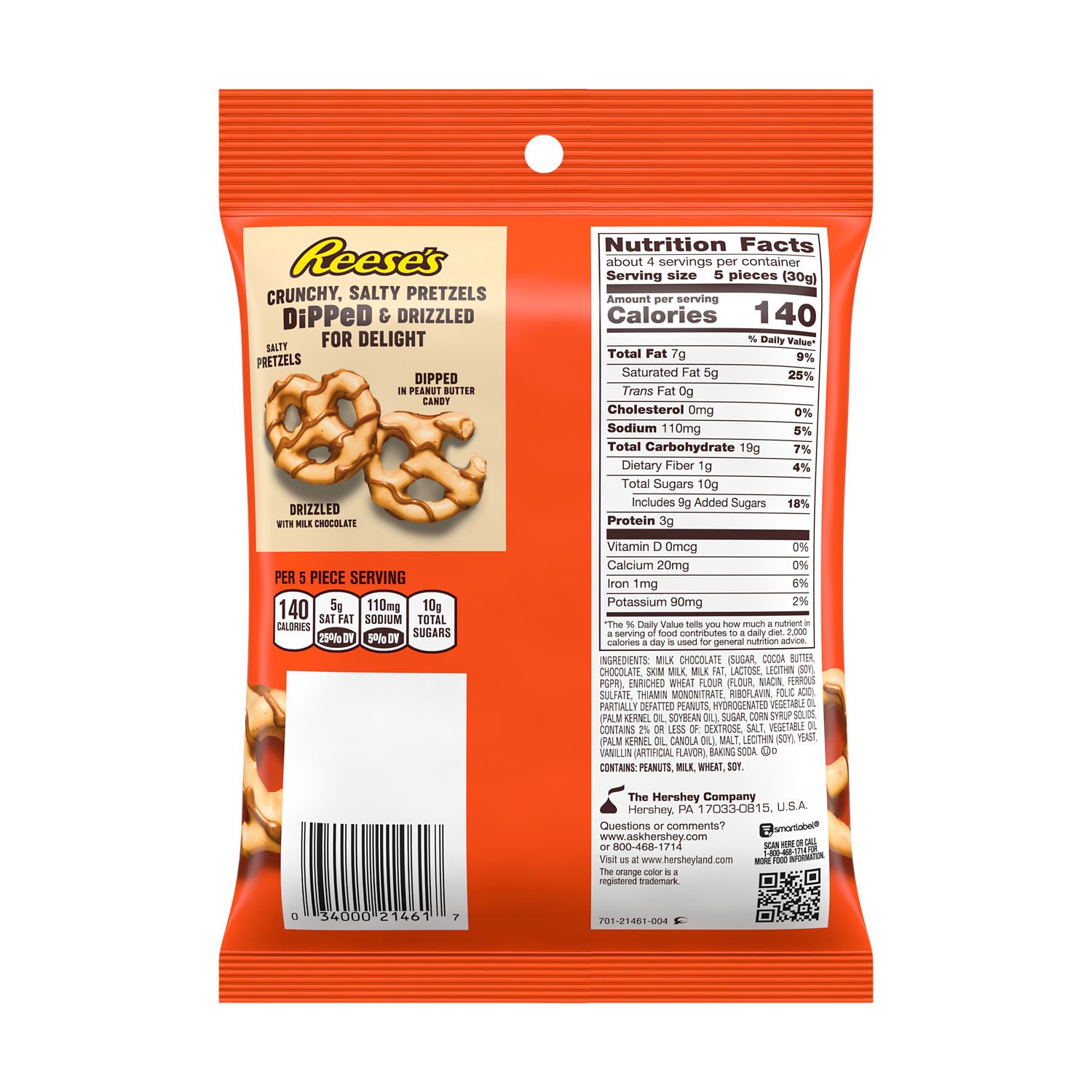 slide 8 of 8, Reese's Milk Chocolate Peanut Butter Dipped Pretzels Bag, 4.25 oz, 4.25 oz