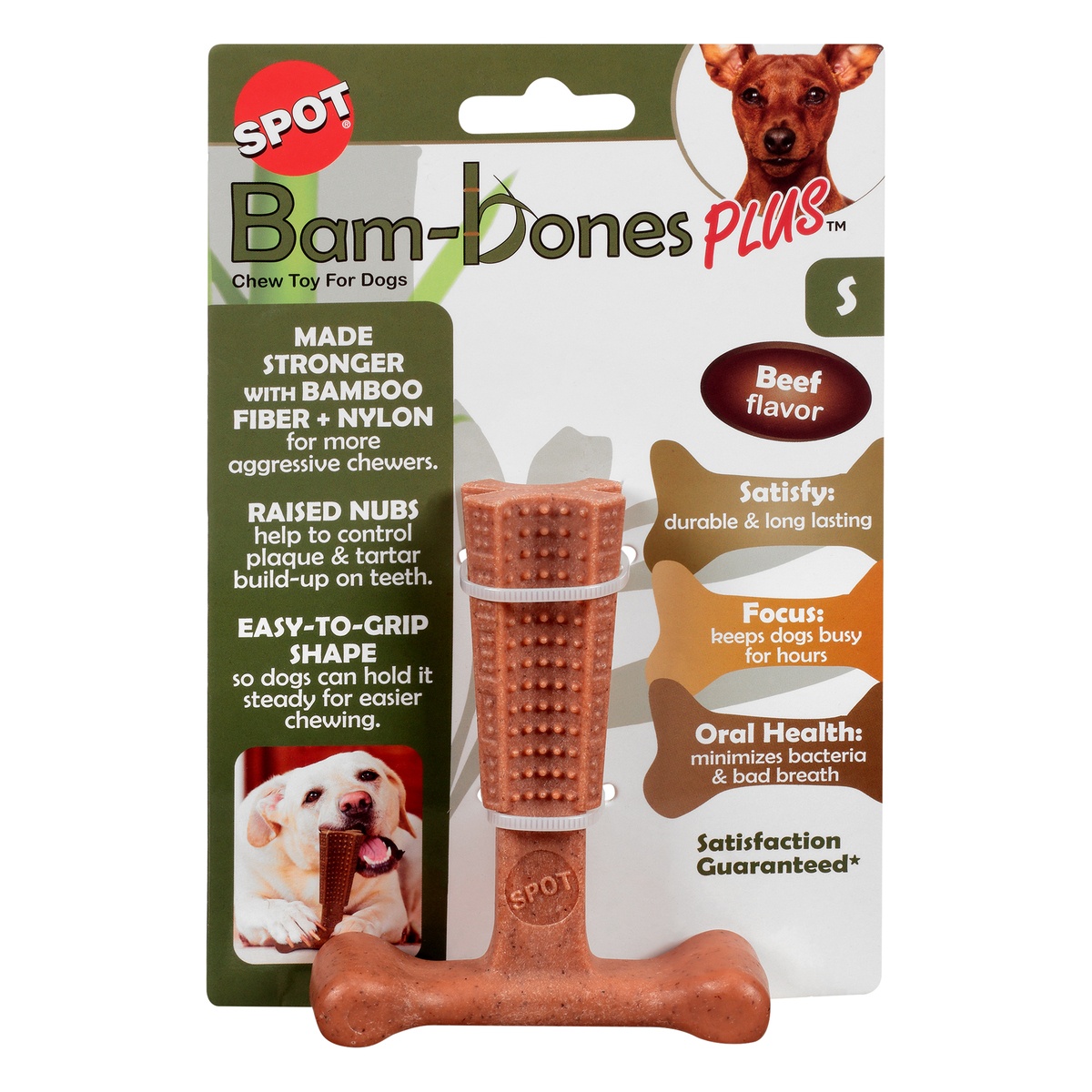 slide 1 of 1, SPOT Chew Toy for Dogs, Beef Flavor, 1 ct