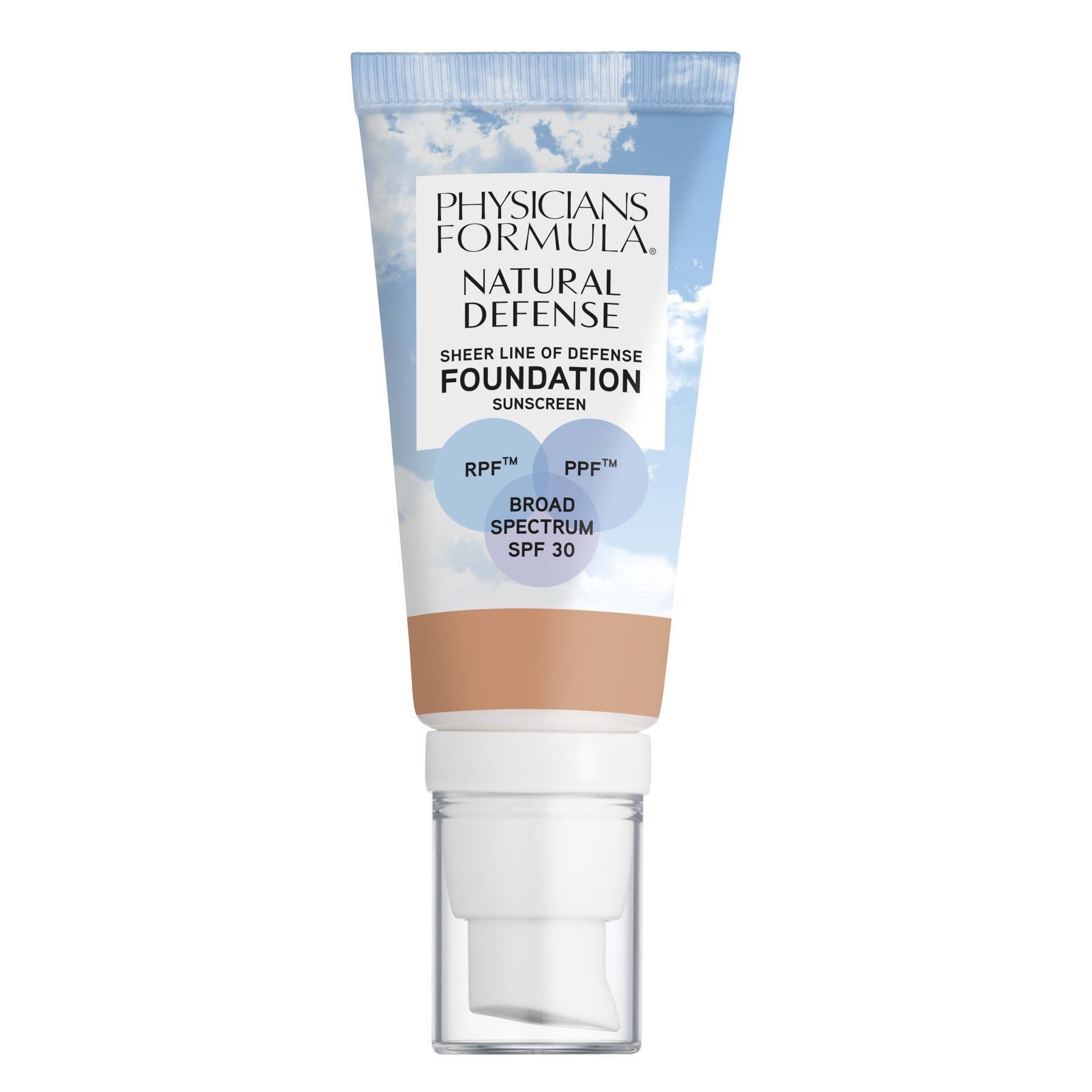 slide 1 of 3, Physicians Formula Foundation Natural Defense Light 1711340 Broad Spectrum Spf 30, 1 oz