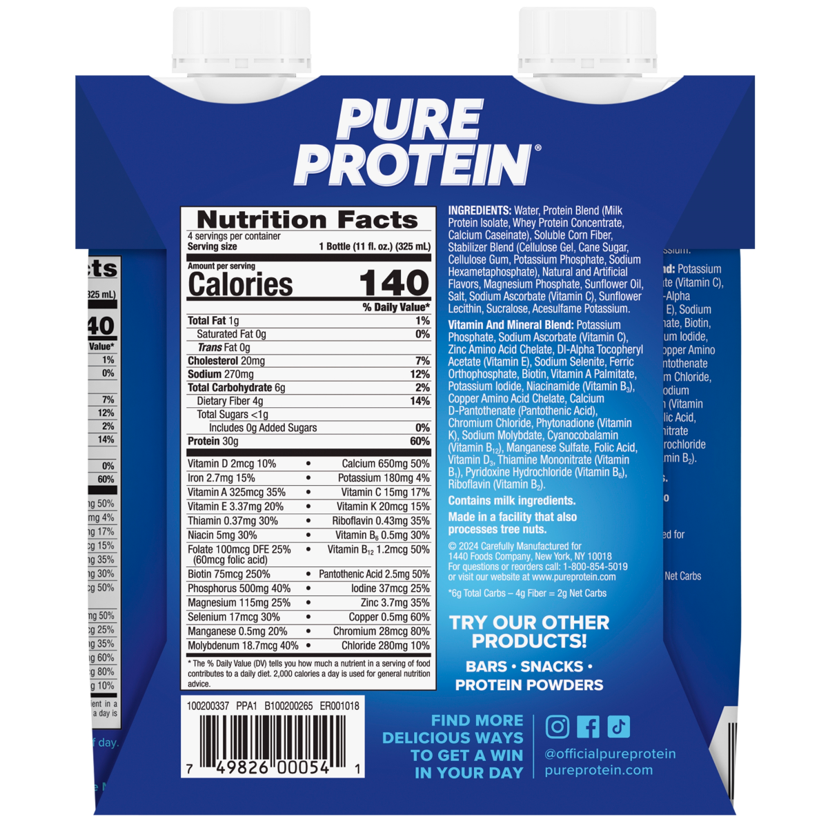 slide 23 of 29, Pure Protein Shakes Churro 4Pk, 44 fl oz