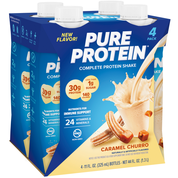 slide 27 of 29, Pure Protein Shakes Churro 4Pk, 44 fl oz