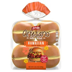Sara Lee Artesano Bakery Bread Hawaiian Bakery Buns, 8 count, 19 oz