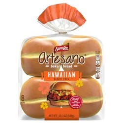 Sara Lee Artesano Hawaiian Bakery Buns, 8 count, 19 oz