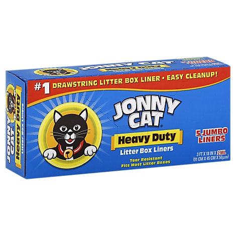 slide 1 of 1, Jonny Cat Cat Litter Box Liners Heavy Duty Jumbo Box, 5 ct