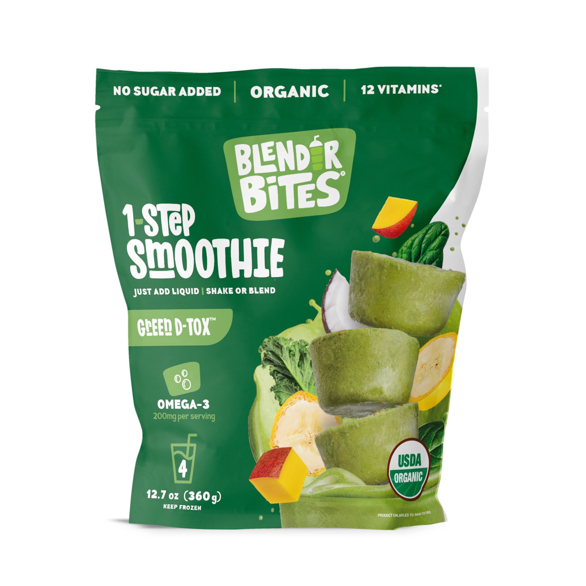 slide 1 of 1, Blender Bites 1-Step Smoothie Green D-Tox, 12.7 oz