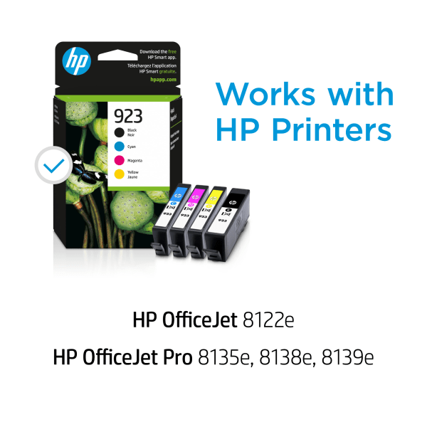 slide 6 of 9, Hp 923 Cmyk Original Ink Cartridges, Pack Of 4 Cartridges, 6C3Y6Ln, 4 ct