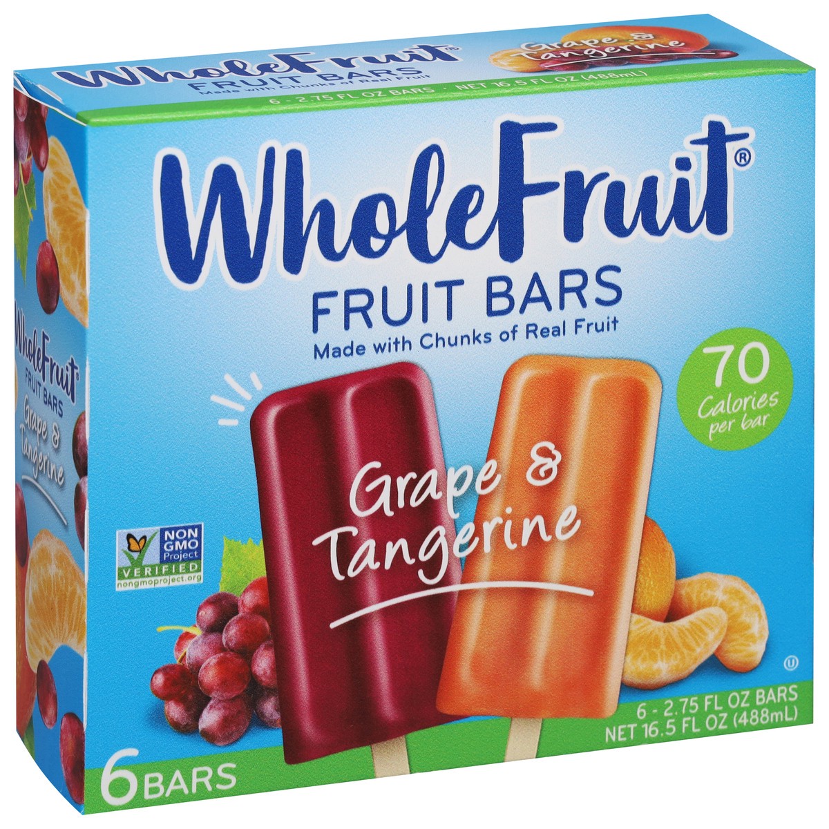 slide 8 of 13, Whole Fruit Grape & Tangerine Fruit Bars 6 - 2.75 fl oz Bars, 6 ct