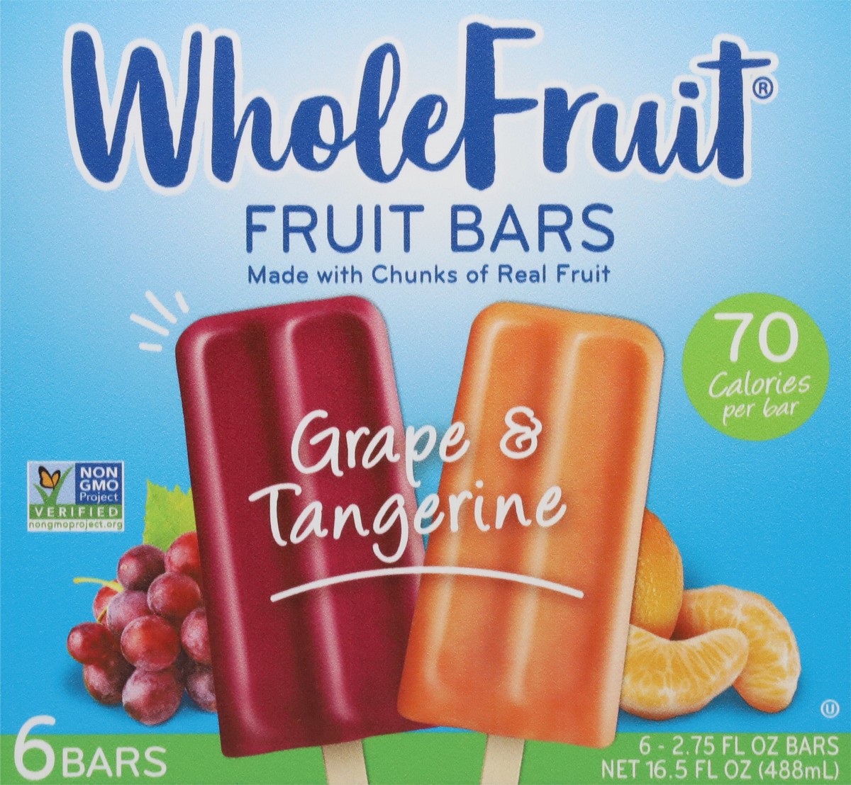 slide 13 of 13, Whole Fruit Grape & Tangerine Fruit Bars 6 - 2.75 fl oz Bars, 6 ct