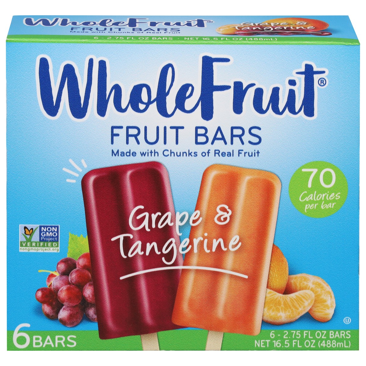 slide 11 of 13, Whole Fruit Grape & Tangerine Fruit Bars 6 - 2.75 fl oz Bars, 6 ct