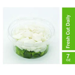 Fresh Cut Diced Pepper With White Onions