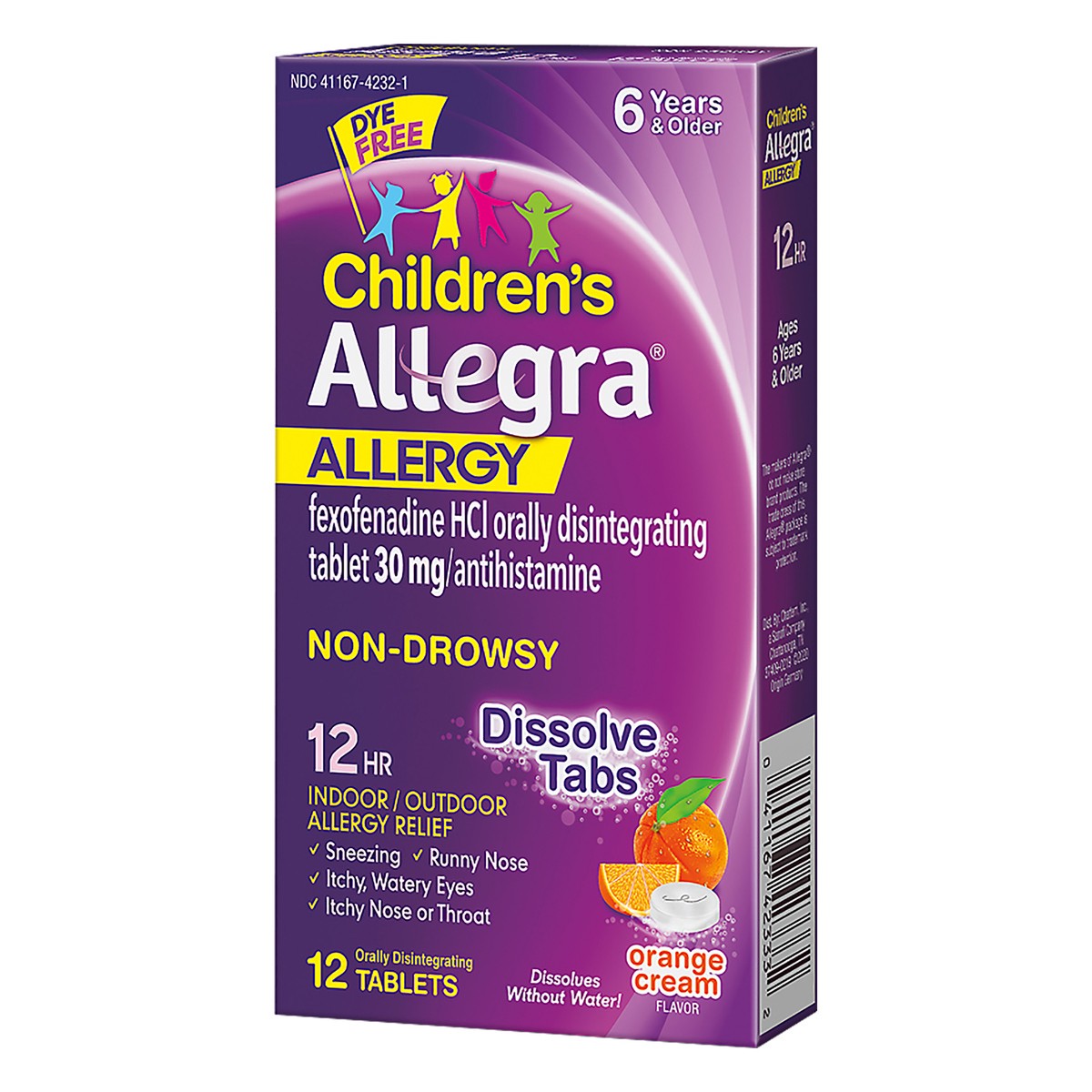 slide 11 of 12, Allegra Children's Allergy Relief, Indoor/Outdoor, Orange Cream Flavor, Tablets, 12 ct