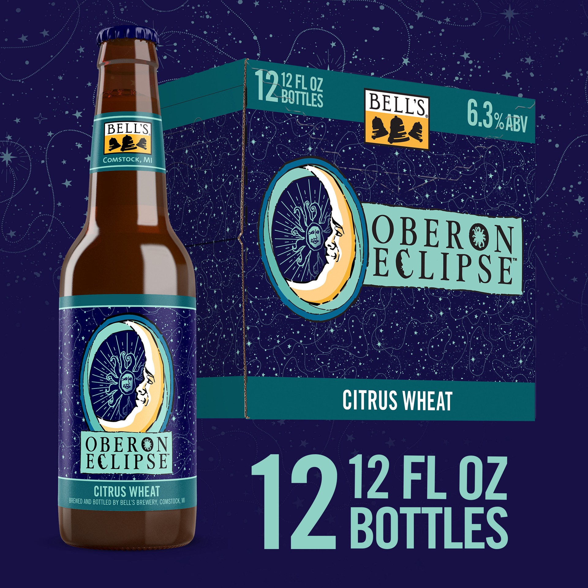 slide 1 of 4, Bell's Oberon Eclipse Citrus Wheat Ale Beer, 12 Pack, 12 fl oz Bottles, 1 ct