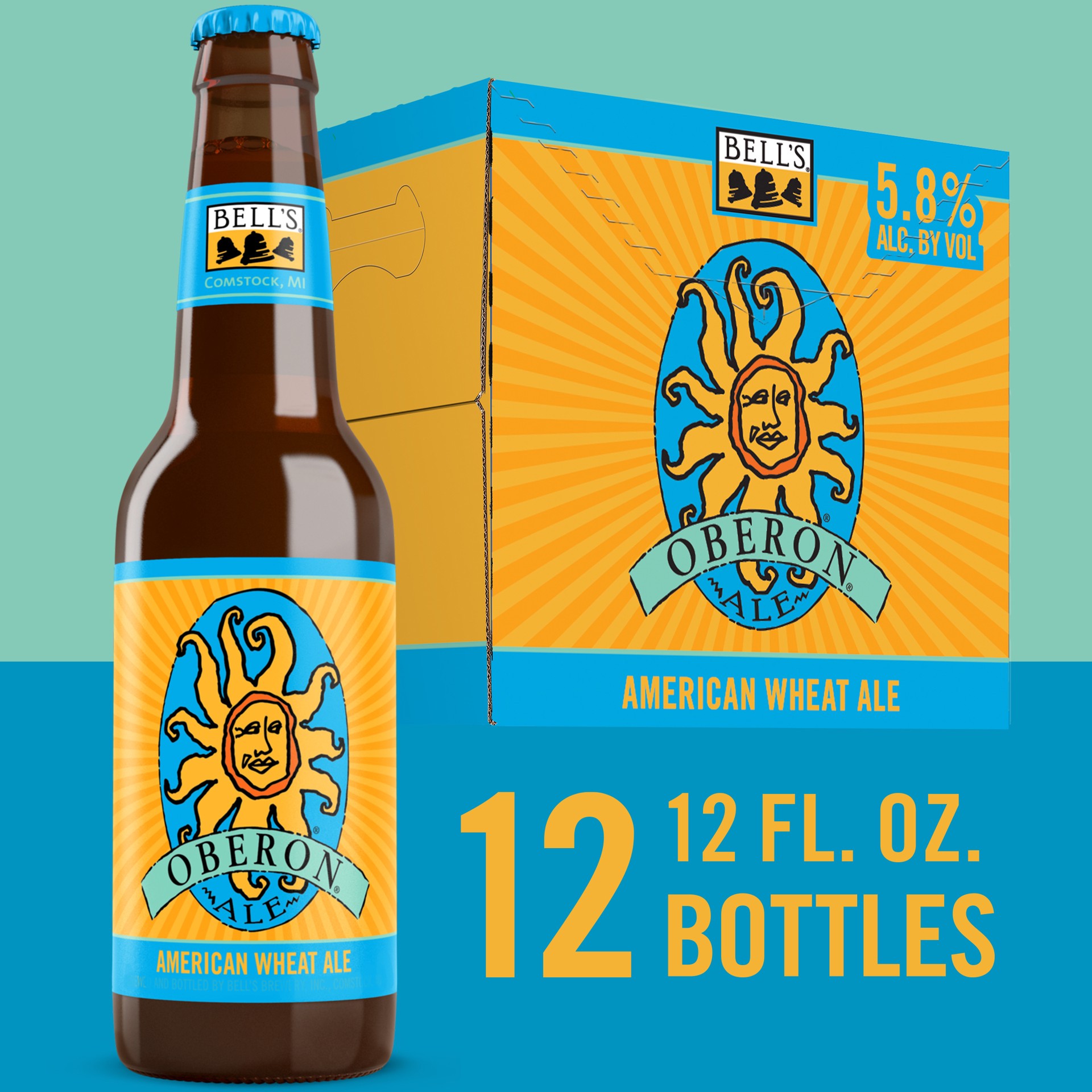 slide 1 of 4, Bell's Oberon American Wheat Ale 12 oz 12 Pack Bottles, 144 oz