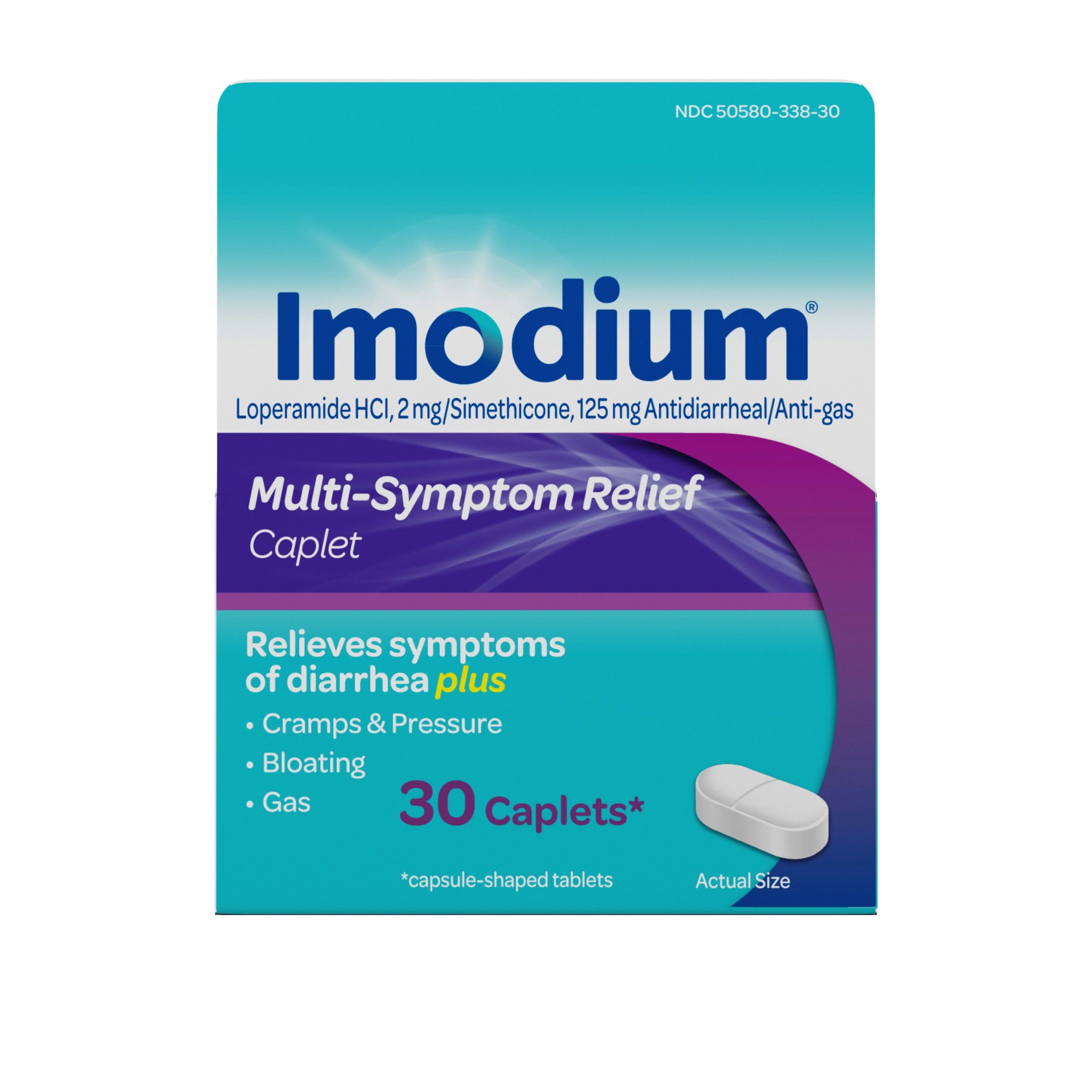 slide 1 of 6, Imodium Multi-Symptom Relief Caplets, 30 Count, 30 ct