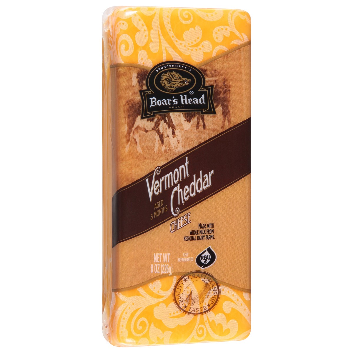 slide 6 of 9, Boar's Head Yellow Vermont Cheddar Cheese, 8 oz