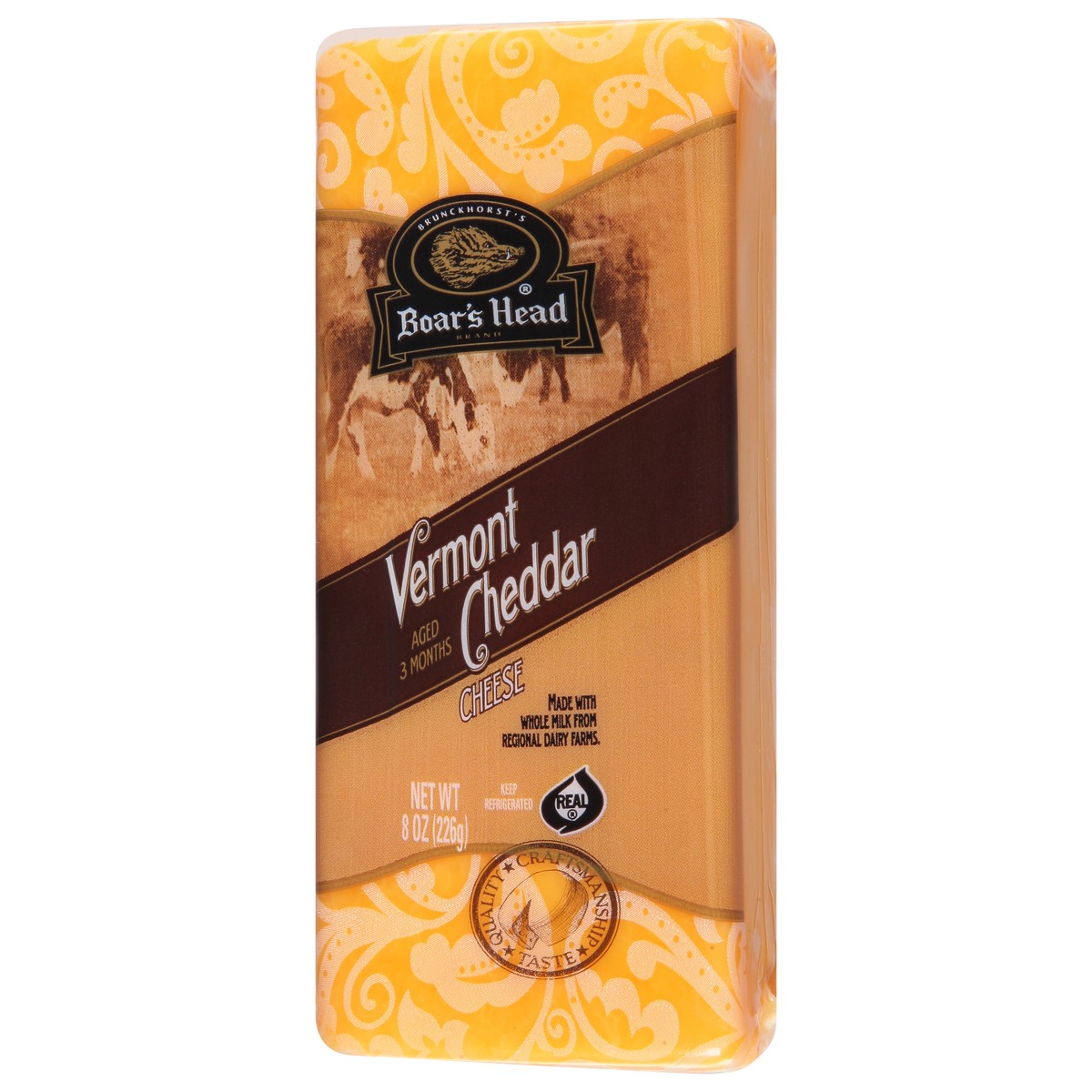 slide 3 of 9, Boar's Head Yellow Vermont Cheddar Cheese, 8 oz