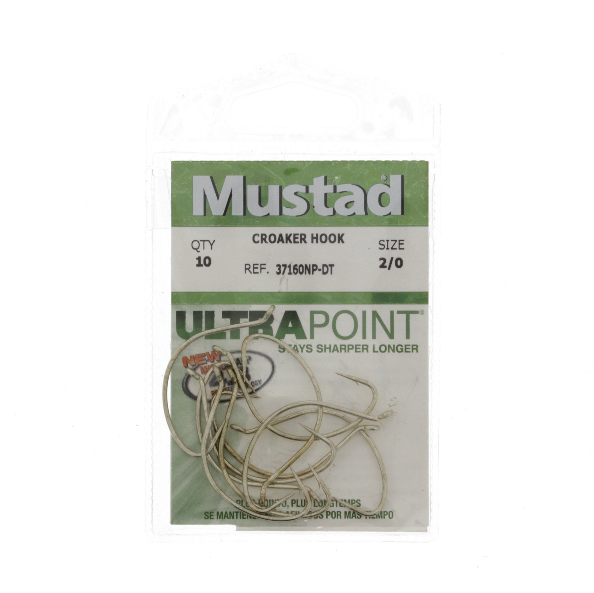 slide 1 of 1, Mustad Ultra Point Croaker Hook Size 2/0, 10 ct