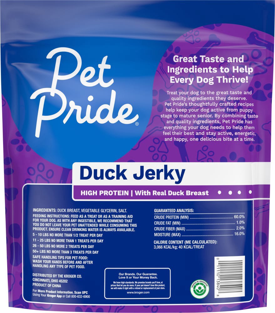 slide 4 of 4, Pet Pride Duck Jerky, 32 oz