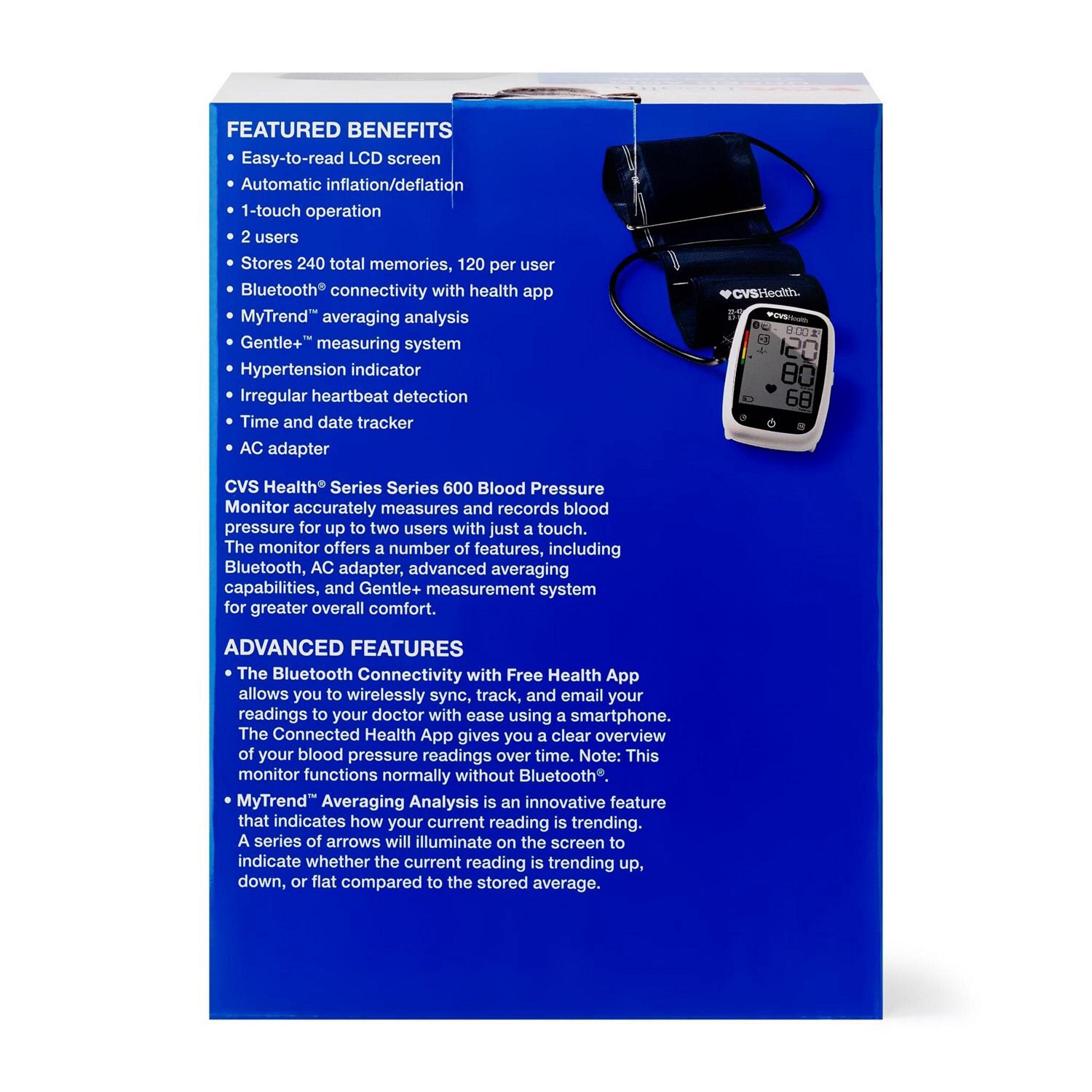 slide 6 of 6, Cvs Series 600 Upper Arm Blood Pressure Monitor, 1 ct