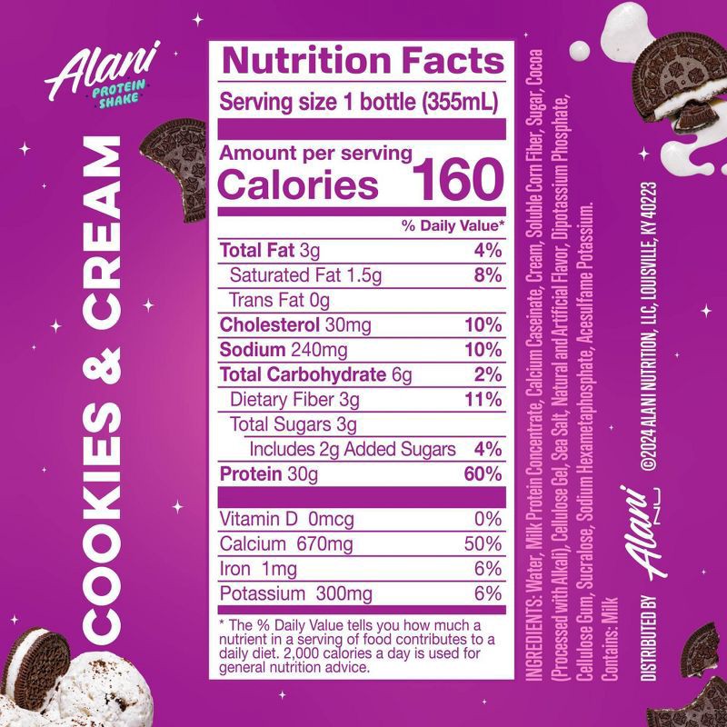 slide 2 of 5, Alani Cookies & Cream Protein Shakes 4Pk, 48 fl oz