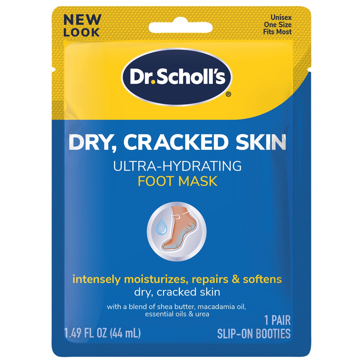 slide 1 of 3, Dr. Scholl's Dry, Cracked Skin Ultra-Hydrating Foot Mask, Intensely Moisturizes Repairs and Softens Rough Dry Skin with Urea, 1 Pair, 1 ct