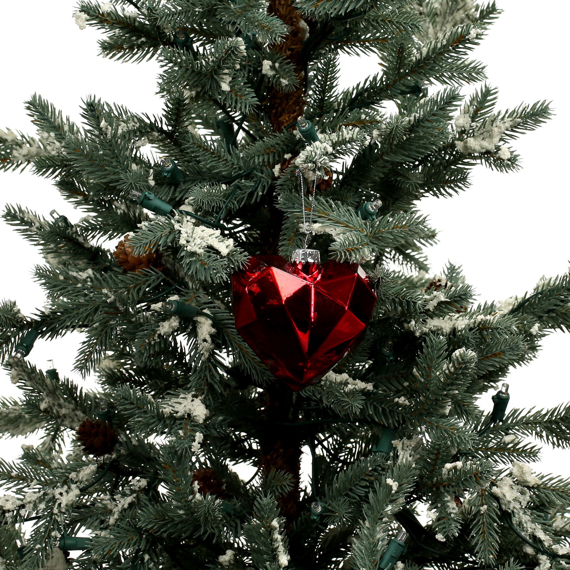 slide 2 of 3, 3.5" Red Diamond Heart Glass Ornament By Ashland, 3.5 in x 2 in x 3.35 in