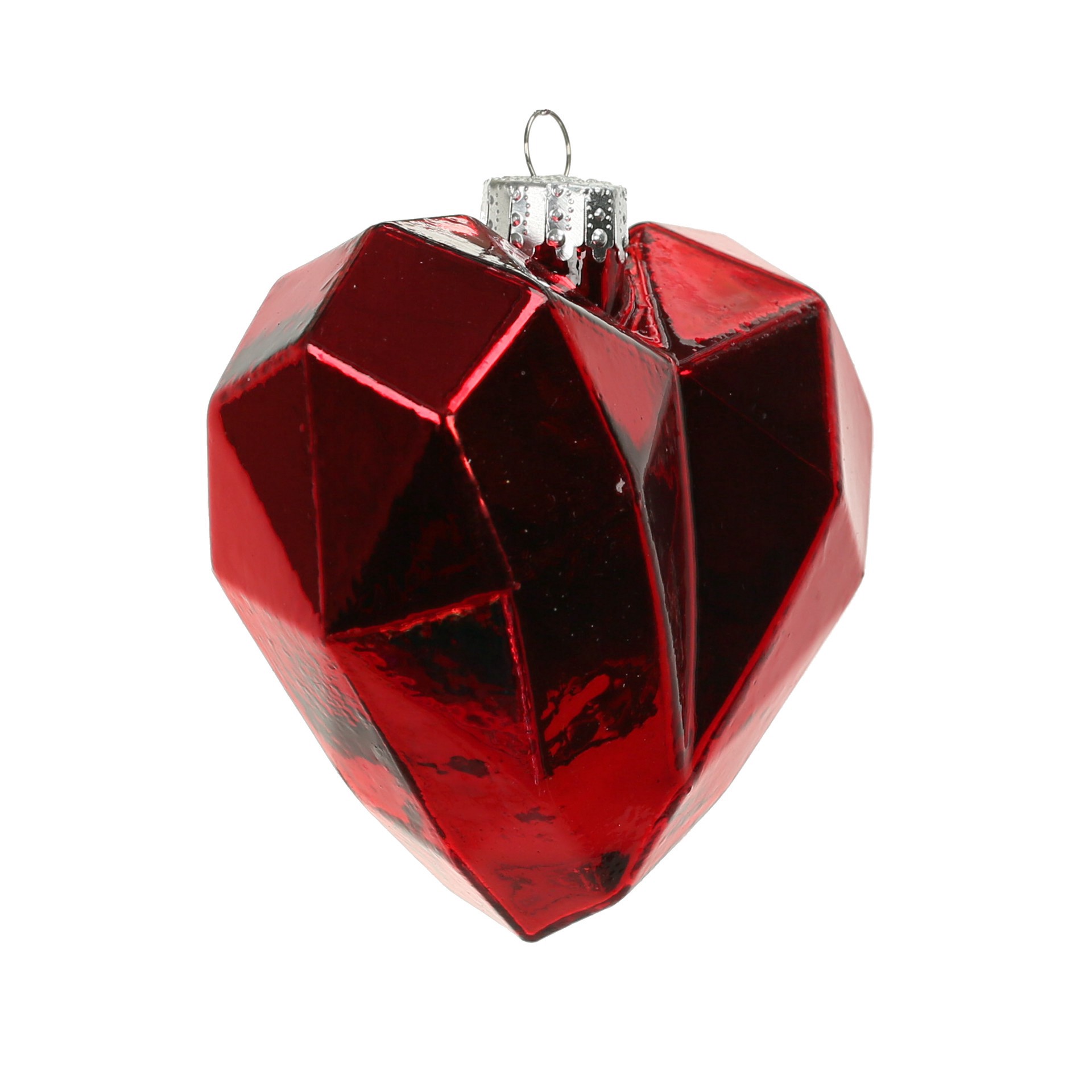 slide 3 of 3, 3.5" Red Diamond Heart Glass Ornament By Ashland, 3.5 in x 2 in x 3.35 in