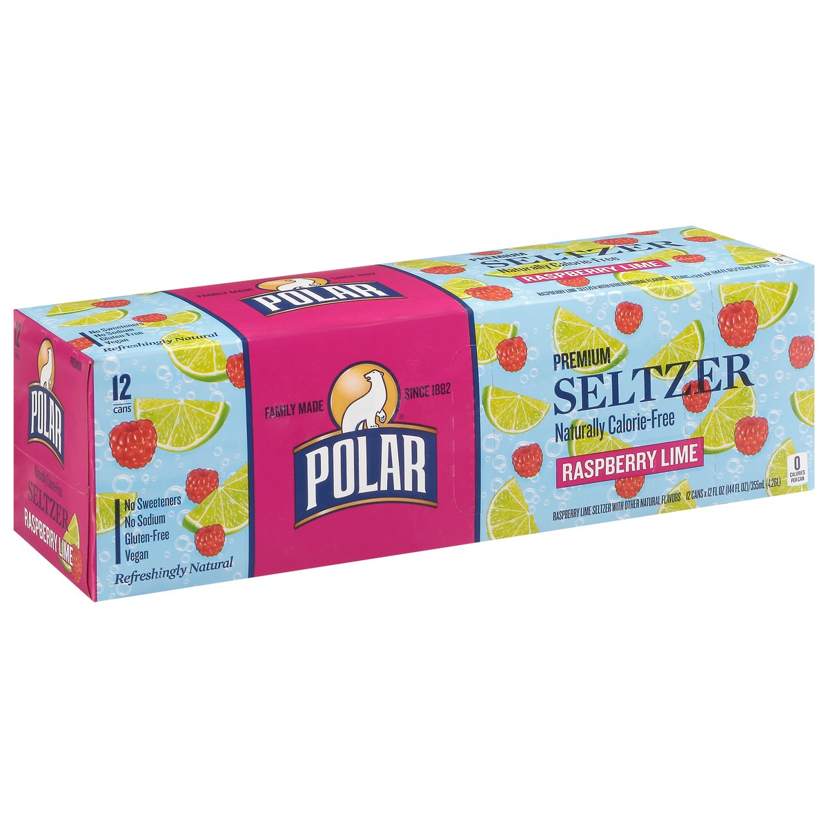 slide 2 of 11, Polar Raspberry Lime Seltzer, 12 ct; 12 fl oz